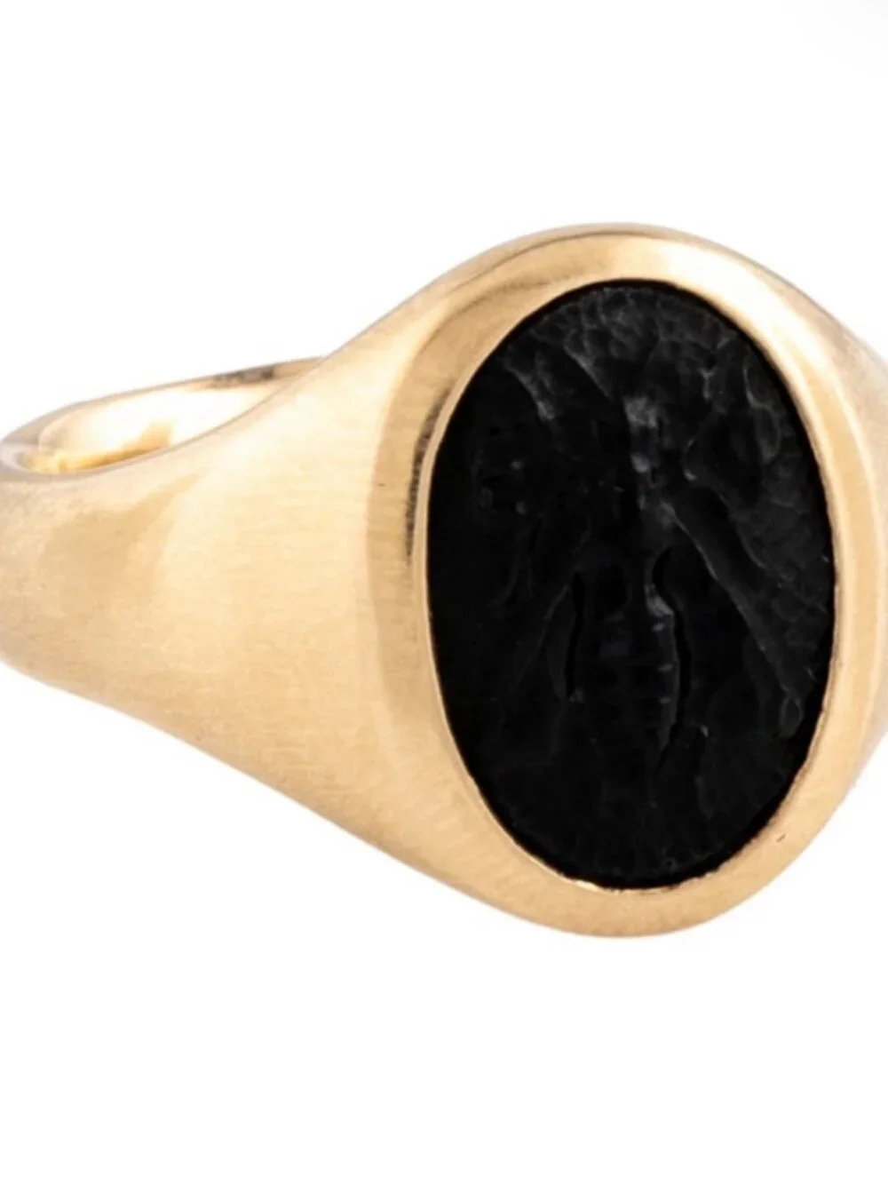 DAVID YURMAN 18K 750 YELLOW GOLD ONYX BEE PINKY RING